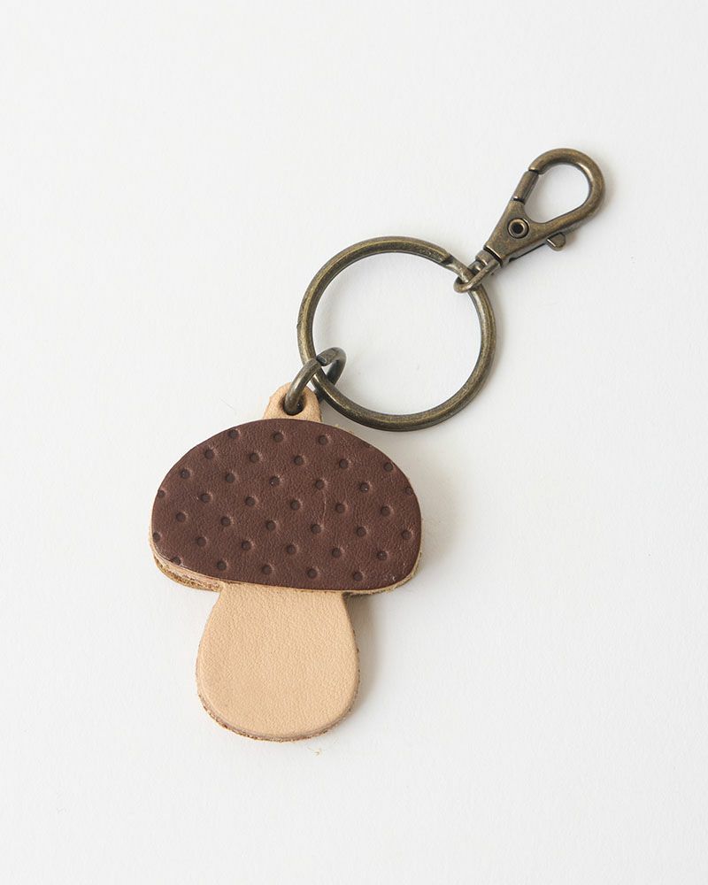 森のめぐみキーリング きのこ ブラウン