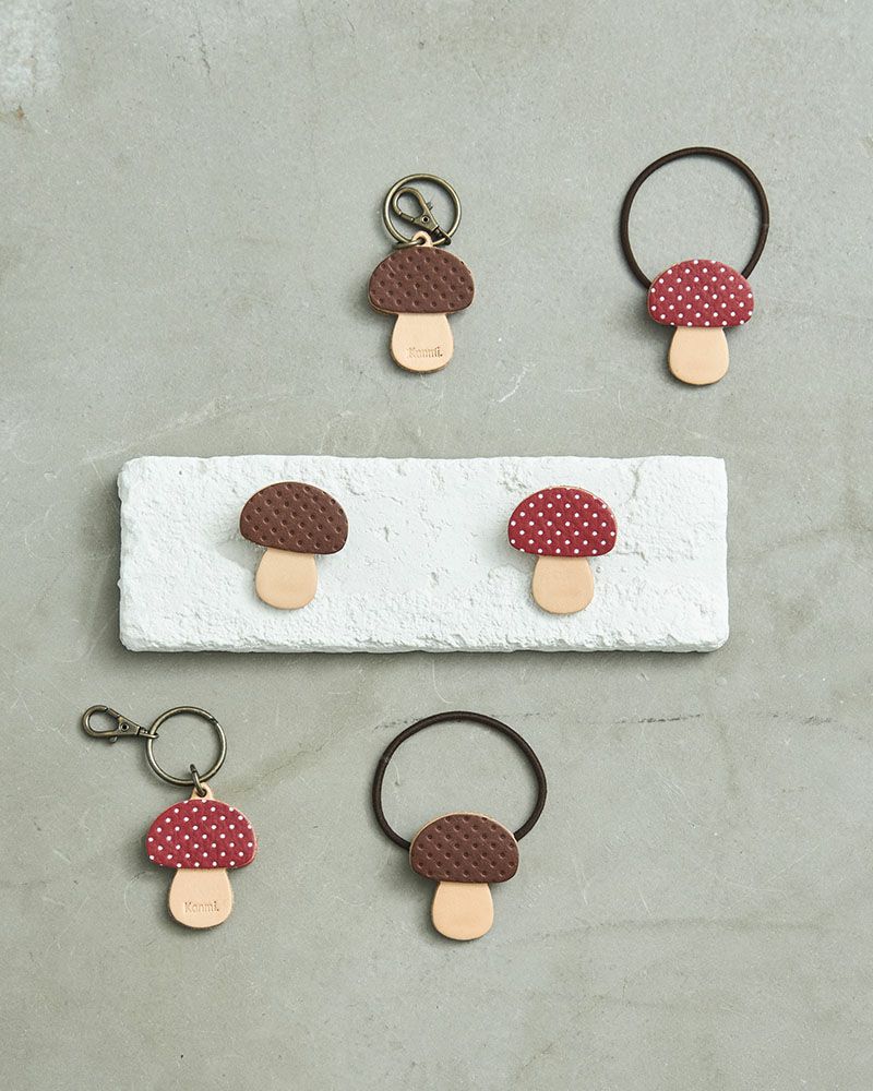 森のめぐみシリーズ ヘアゴム、ブローチ、キーリング