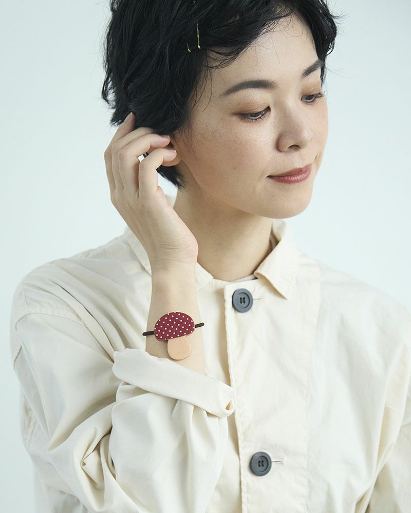 森のめぐみ ヘアゴム　きのこ レッド