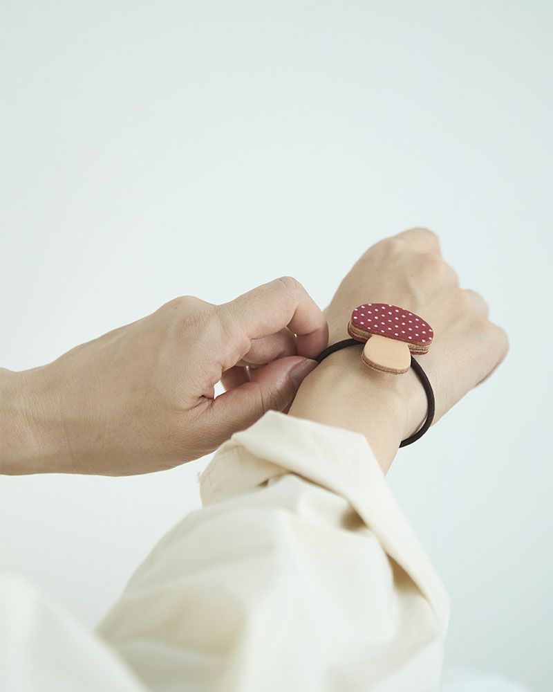 森のめぐみ ヘアゴム　きのこ レッド