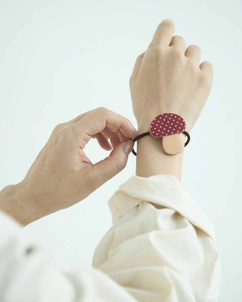 森のめぐみ ヘアゴム　きのこ レッド