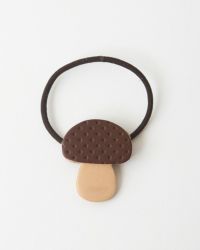 森のめぐみ ヘアゴム　きのこ ブラウン