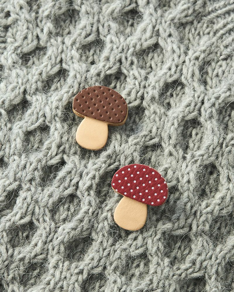 森のめぐみ ブローチ きのこ