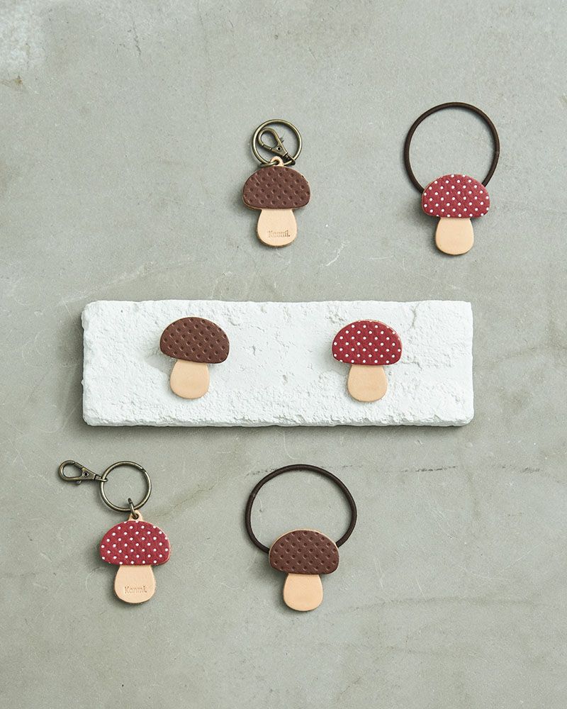 森のめぐみシリーズ ブローチ、ヘアゴム、キーリング