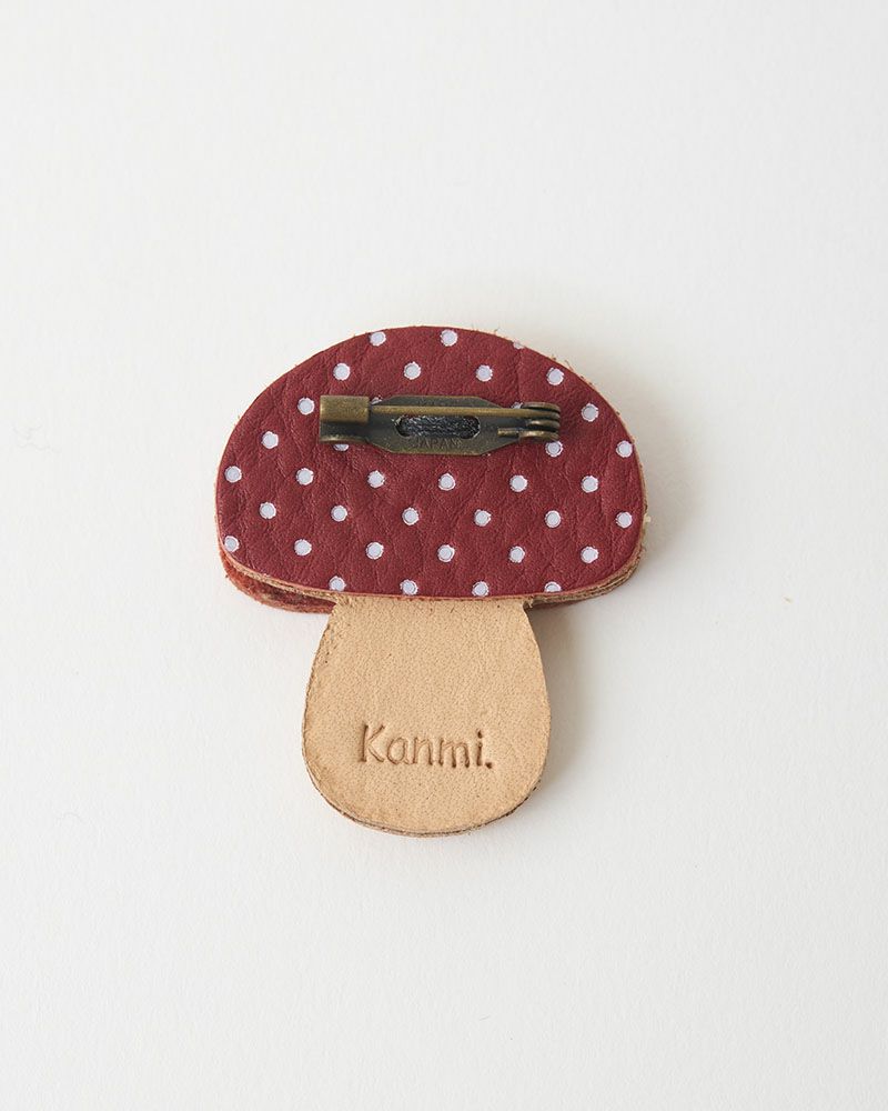 森のめぐみ ブローチ きのこ　レッド