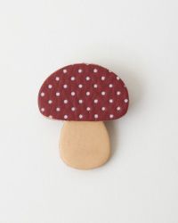 森のめぐみ ブローチ きのこ　レッド