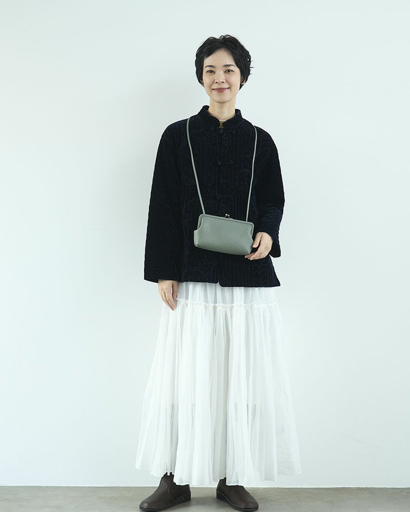 itsu mono トラベルがま口ポシェット　キャットブルー