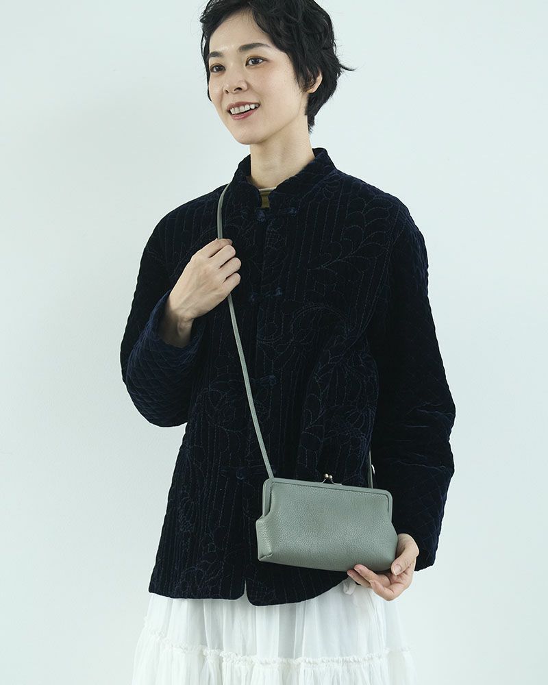 itsu mono トラベルがま口ポシェット　キャットブルー