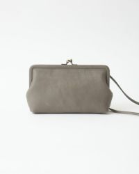 itsu mono トラベルがま口ポシェット　ピュアグレー