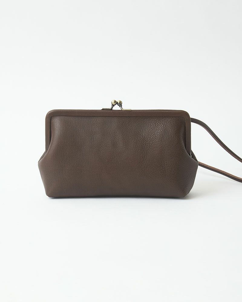 itsu mono トラベルがま口ポシェット　ダークブラウン