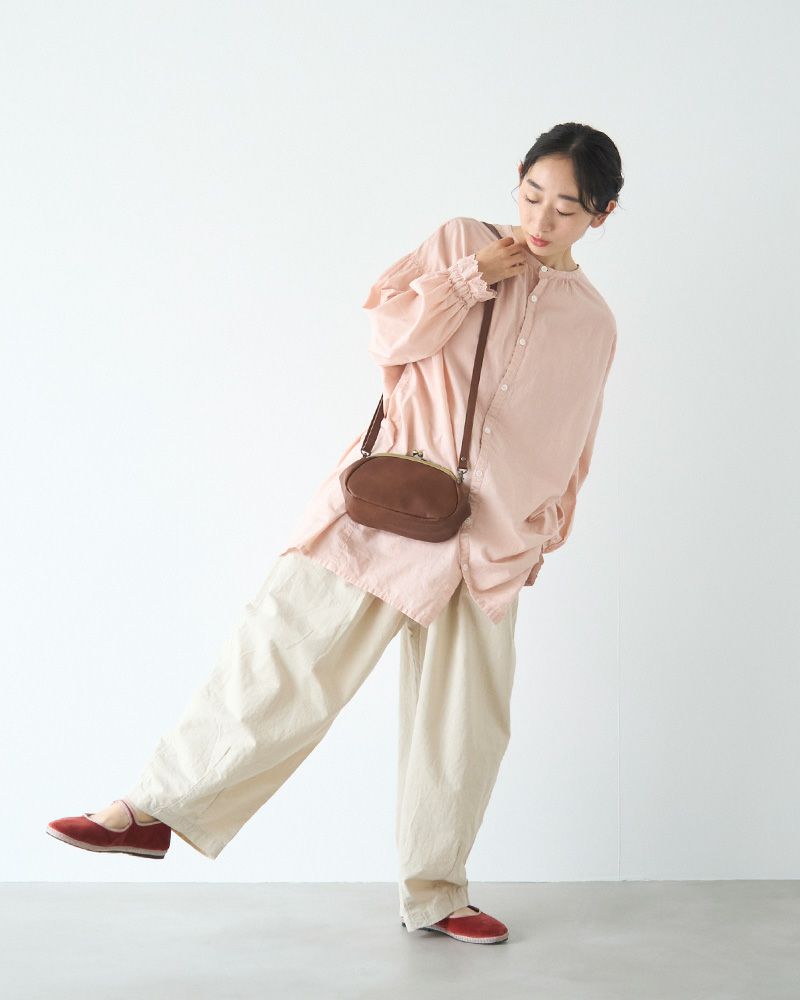 「All story がま口ポシェット」ダークブラウン