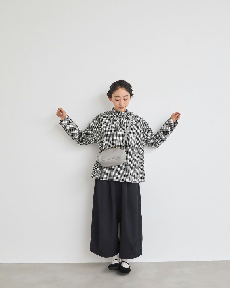 「All story がま口ポシェット」グレー