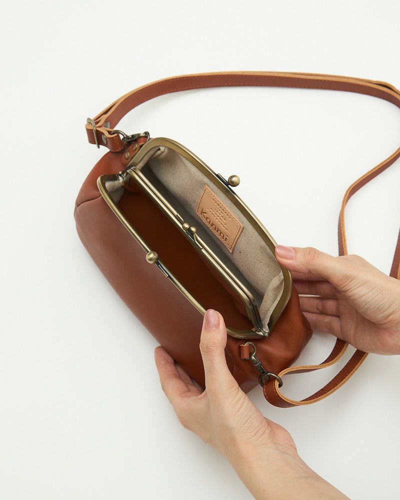 「All story がま口ポシェット」レンガ