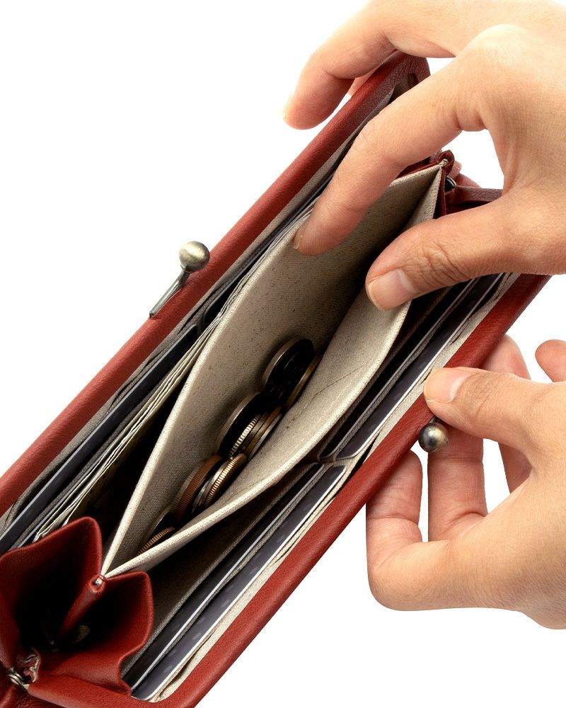 まるまるドットロングがま口